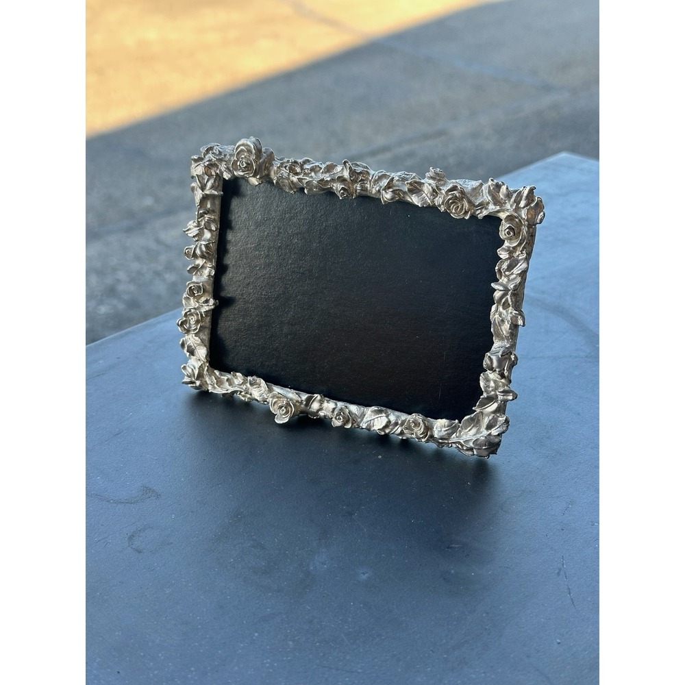 Modulus Floral Rose Metal Picture Frame 3.5x5 Vintage Made in Taiwan